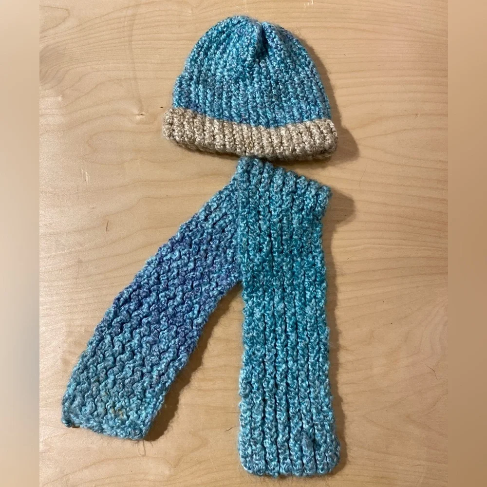 Kid Crochet Toboggan and Scarf Set (JX)